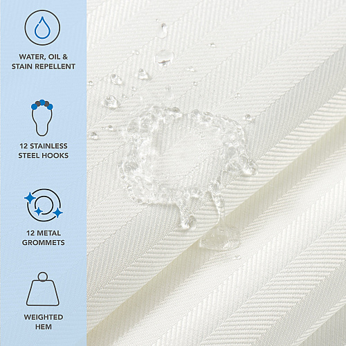 Host & Home Poly Shower Curtain Set 72x72 Damask Bright White - 1 Set (P-SCSTD-7272-WH)