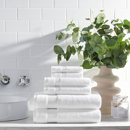 Host & Home 6pc Bath Towel Set White - Case Of 6 Sets (BSET-HH-WHT-CS)