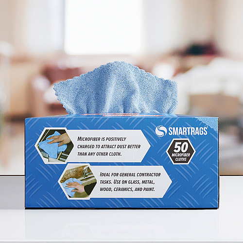 Smart Rags Microfiber Cloths 12x12 Blue, Pack Of 50 (M950B-innerbx)