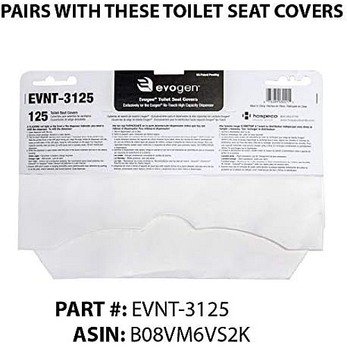 Evogen High Capacity No-touch Toilet Seat Cover Dispenser, White, 17"x12"x3.125" - 1 Each (EVNT1-HCW)