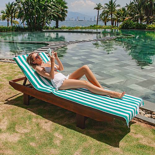California Cabana Chaise Cover 30x85 Green - Case Of 12 (CC-CABANA-GR-CS)