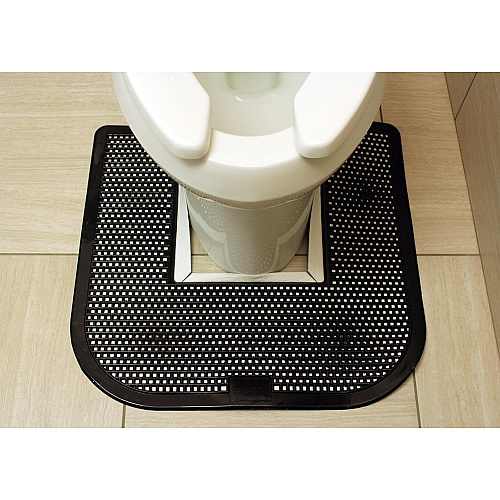 Impact Deodorizing Commode Mat, Commercial Restroom Floor Protector With Non-slip Backing And Odor Control, Disposable Black Mats, Fresh Blast Scent, 21x23 Inches, Case Of 6 (1550-5)