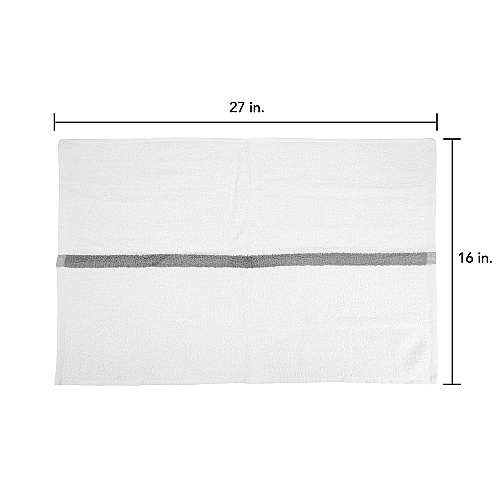 Power Gym Hand Towel 16x27 Gray Stripe - Case Of 120 (PWR-1627-3GYCS-CS)