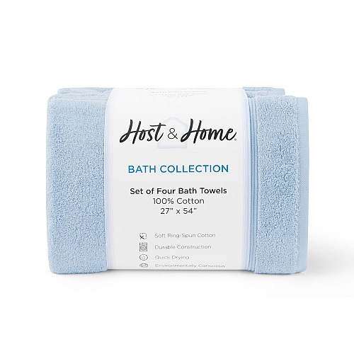 Host & Home Bath Towel 27x54 Blue - Pack Of 4 (BT-HH2754-15-BLU)