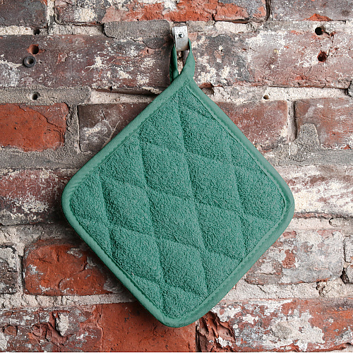 Cooks Linen Pot Holder 7x7 Green - Case Of 144 (POT-GREEN-CS)