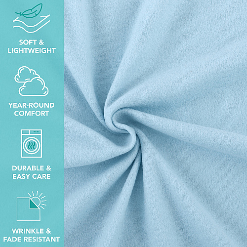 Cozy Soft Polar Fleece Throw 50x60 Blue - Case Of 24 (FLC-PLR-5060-6PK-LB)