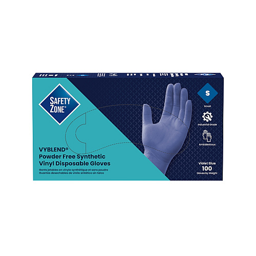 Safety Zone Synthetic Vinyl Powder Free 4.5 Mil Gloves Blue-violet Small - Case Of 1000 (GL-VN104VBFS)