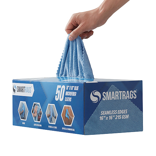 Smartrags Xl Microfiber 35 Gram 16x16 Blue, Case Of 400 (M931B)