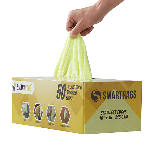Smartrags Xl Microfiber 35 Gram 16x16 Yellow, Case Of 400 (M931Y)