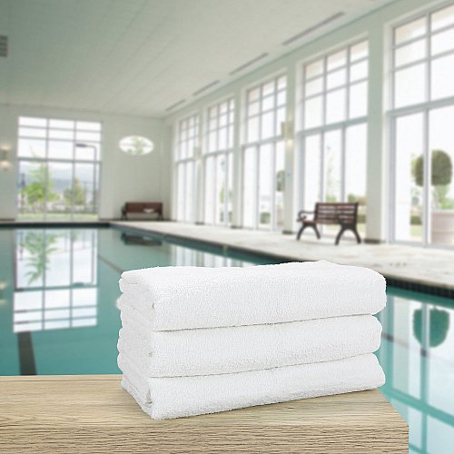 Power Gym Bath Towel 22x44 White, Pack Of 6 (PNP-PWR-2244-6)