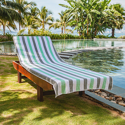 Cabo Cabana Chaise Cover 30x85 Grey/green - Pack Of 2 (CC-CABOCABANA-GY/GR)