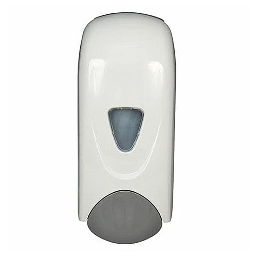 Foam-eeze Foam Soap Dispenser With Refillable Bottle, 1000ml Capacity, Push Bar Design, White & Gray, Case Of 12 (9325)