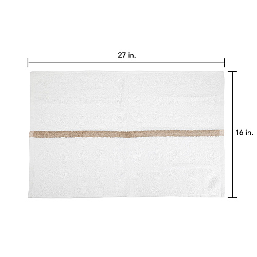 Power Gym Hand Towel 16x27 Beige Stripe - Case Of 120 (PWR-1627-3BGCS-CS)