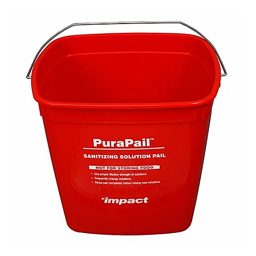 Impact Purapail 6 Qt Utility Bucket, Red For Sanitizing Solutions, Haccp-compliant Cleaning Pail With Clear Labeling, Cross-contamination Risk Reduction, Comfortable Handle, Case Of 1, Case Of 12 (5506-6S)