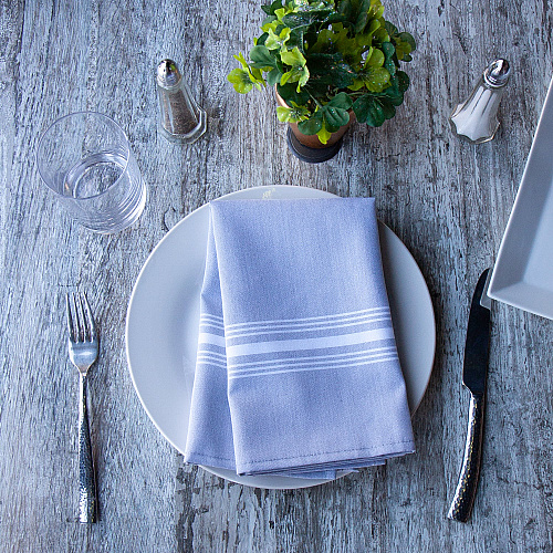 Mariposa Bistro Napkin 18x22 Reverse Gray - Pack Of 12 (RV-BISTRO-GY)