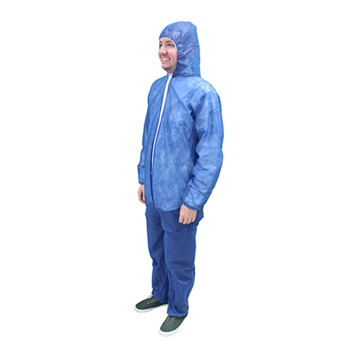 Polylite Coverall Zipper Front With Hood Blue Med, Case Of 25 (M1500B-M)