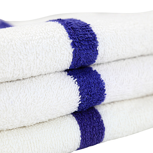 Power Gym Hand Towel 16x27 Blue Stripe - Case Of 120 (PWR-1627-3BCS-CS)
