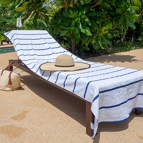 Las Rayas Chaise Cover 30x85 Navy - Pack Of 2 (CC-HS3085NV-2PK)