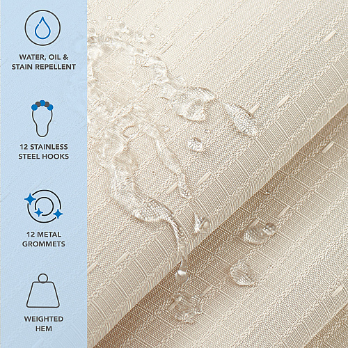 Host & Home Poly Shower Curtain Set 72x72 Raindrop Almond Milk - 1 Set (P-SCSET-7272-BG)