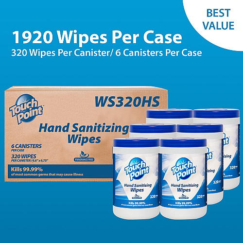 Hand Sanitizing Wipes Canister - 1 Roll (PNPWS320HS)