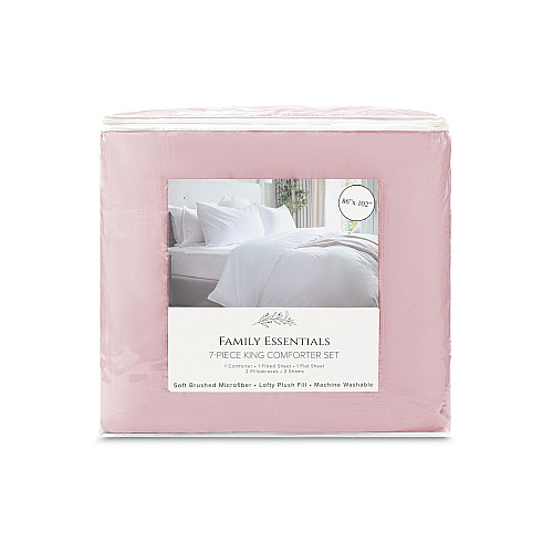 Family Essentials Bed In Bag 7pc Set - King - Rose - 1 Set (P-BIAB-KG-RO)