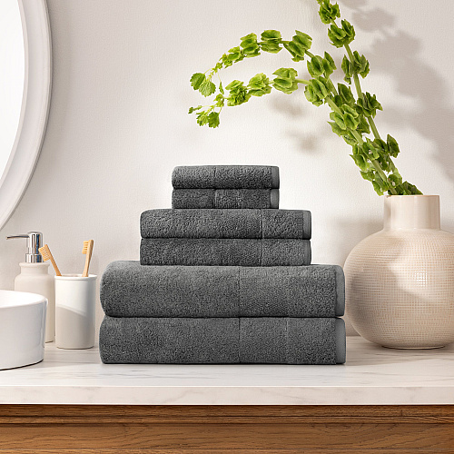Aston & Arden Turkish Solid 6-piece Set Pewter Gray - 1 Set (PNP-BST-TS-PTR)