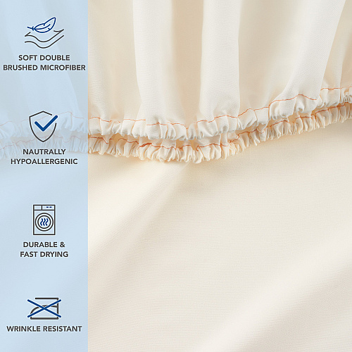 Host & Home Microfiber Fitted Sheets Twin Xl - Ivory W/ Org Hem - Pack Of 6 (P-MFS-398012-IV)