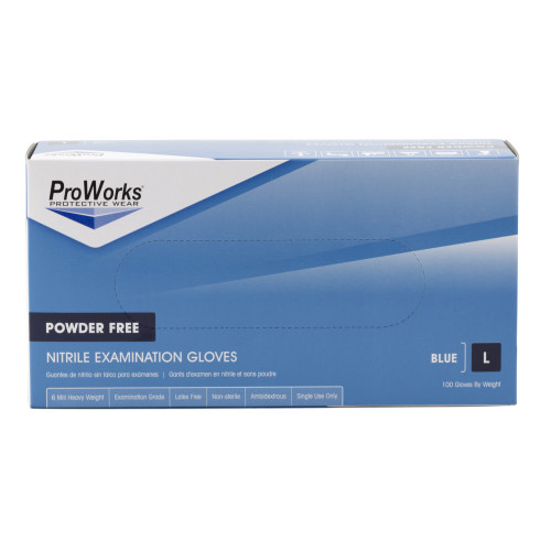 Safety Zone Nitrile Powder Free 7 Mil Exam Gloves - Blue, Lrg - Box Of 100 (GL-NB107FL)