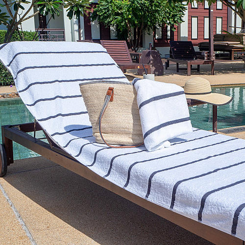 Las Rayas Chaise Cover 30x85 Dark Grey - Pack Of 2 (CC-HS3085DG-2PK)