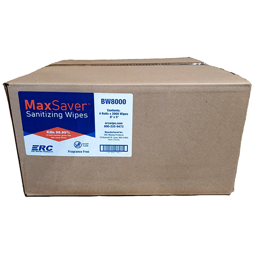 Maxsaver Sanitizing Wipes, 2000/rl - Case Of 4 Rolls (BW8000)