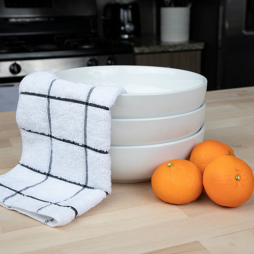 Cooks Linen Dishcloth 12x12 Black - Pack Of 12 (DISH-BLACK)