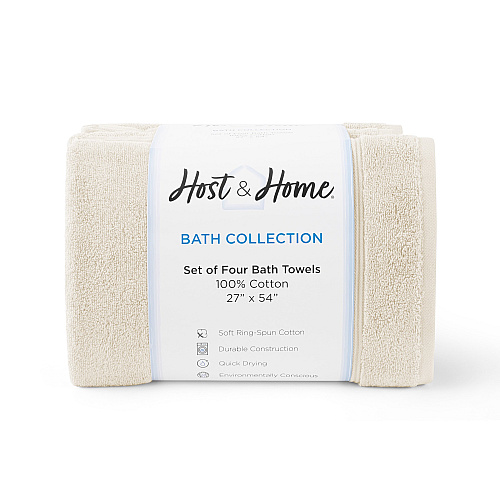 Host & Home Bath Towel 27x54 Ivory - Pack Of 4 (HH-BT-2754-IV)