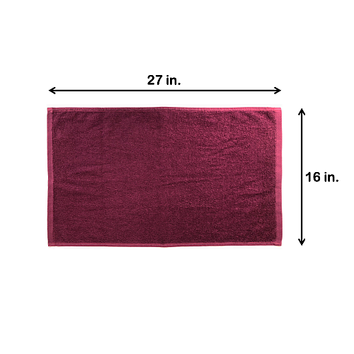 Cotton Jr. Salon Towel 16x27 Burgundy - Pack Of 12 (BBJ-1627-2.5BUR)