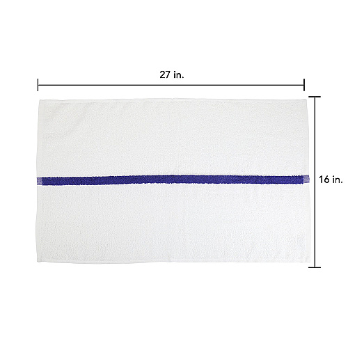 Power Gym Hand Towel 16x27 Blue Stripe - Case Of 120 (PWR-1627-3BCS-CS)