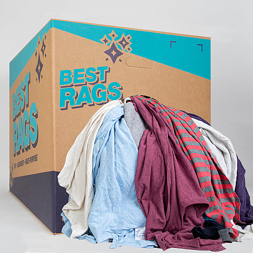 R-c45 T-shirt Reclaimed Rags Colored - 50lb Box (R-C45-50)