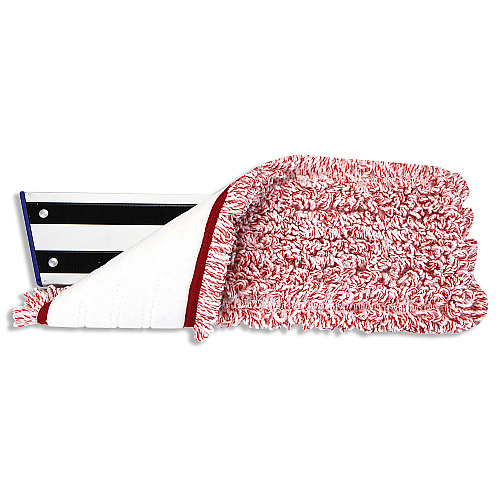 Wet & Dry Microfiber Mop Pad Looped 18" Red, Pack Of 12 (PNP860018R)