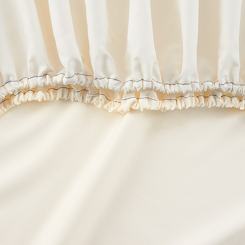 Host & Home Microfiber Fitted Sheets Queen - Ivory W/ Blue Hem - Pack Of 6 (P-MFS-608012-IV)