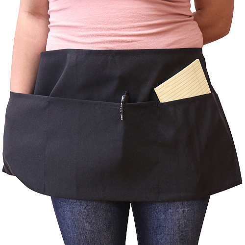 Mariposa Waist Apron 26x12 Black - Pack Of 12 (WAISTAPRON-BLK)