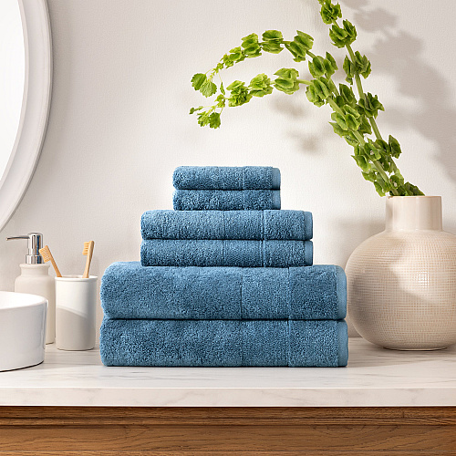 Aston & Arden Turkish Solid 6-piece Set Copen Blue - 1 Set (PNP-BST-TS-CBL)