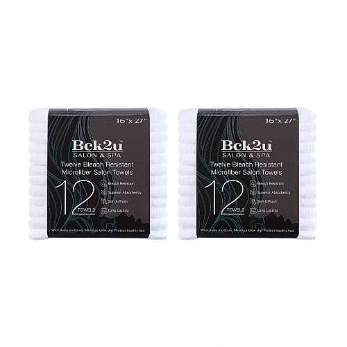 Terry Microfiber Salon Towel 16x27 White - Case Of 144 (M915109WH-CS)