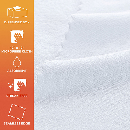 Smart Rags Microfiber Cloths 12x12 White, Pack Of 50 (M950W-INNERBX)