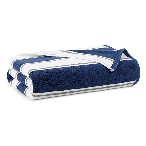 Aston & Arden Pinstriped Beach Towel 35x70 Navy/grey - Case Of 8 (BT-PINSTR-25BGY-CS)