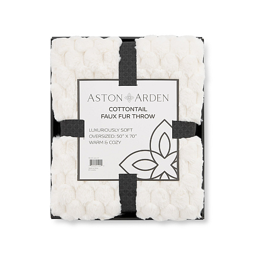 Aston & Arden Cottontail Faux Fur Throw 50x70 Ivory - Case Of 3 (TH-FF-5070-IV)