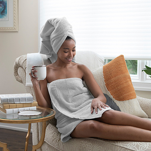Aston & Arden Turkish Solid Bath Towel 30x60 Gray - Pack Of 2 (BT-TS-3060-18-GRY)