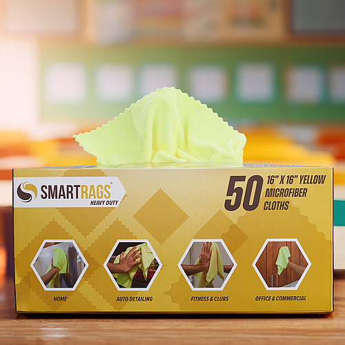 Smartrags Xl Microfiber 45 Gram 16x16 Yellow, Pack Of 50 (PNP-M930-Y)