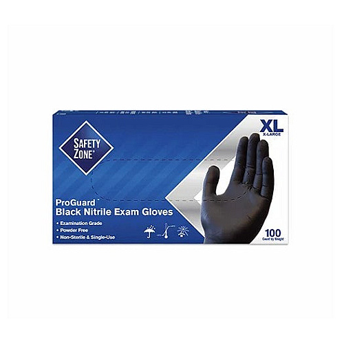 Safety Zone Nitrile Powder Free 3.5 Mil Exam Gloves Black Xl, Case Of 1000 (GNPR-XL-BK)