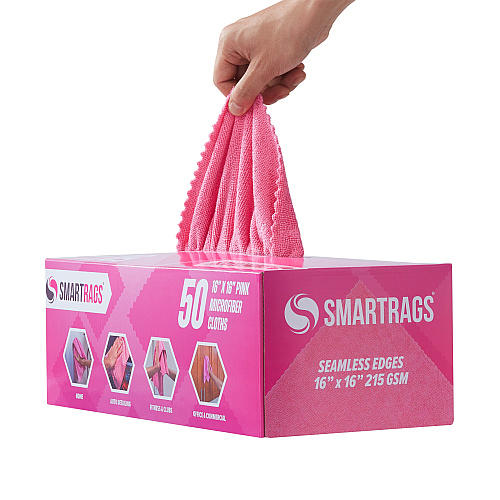 Smartrags Xl Microfiber 35 Gram 16x16 Pink, Case Of 400 (M931P)