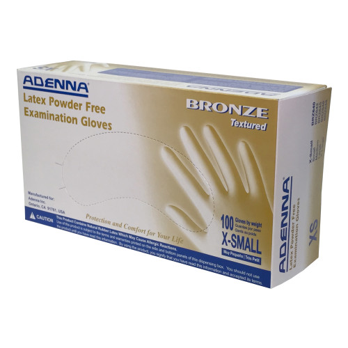 Safety Zone Bronze Latex Powder Free 5.5 Mil Exam Gloves White Xs, Case Of 1000 (BRZ640)
