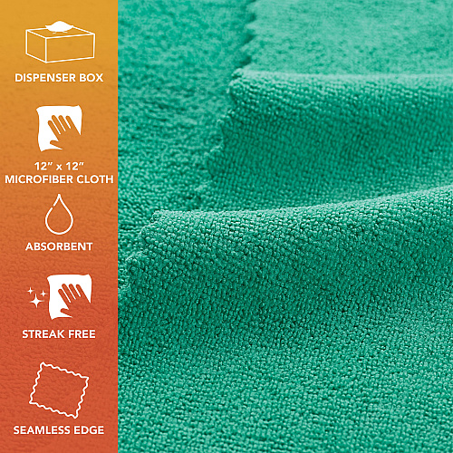 Smart Rags Microfiber Cloths 12x12 Green, Case Of 400 (M950G)