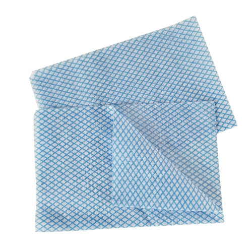 Saniworks Choice Counter Towels, Poly/rayon, Blue/white, 13x20, 1/4 Fold - Case Of 200 (N-F110QCB)
